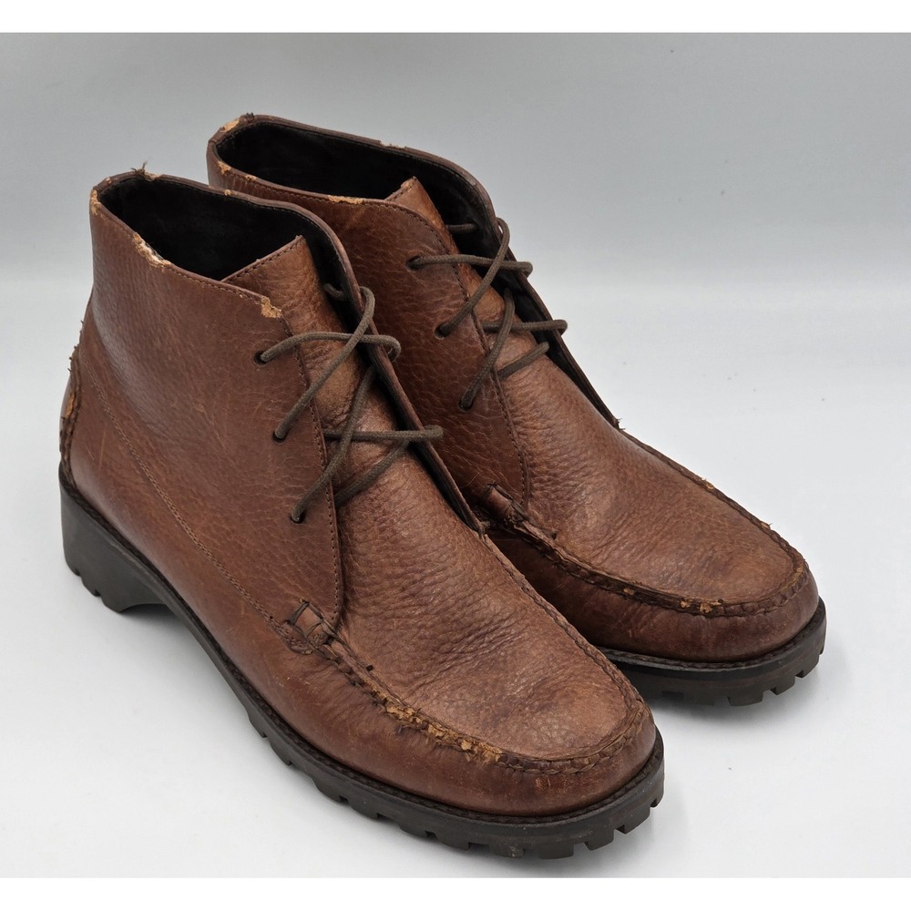 Cole Haan Country Combat Boots Booties Shoes Womens Size 6B Brown Leather 010794